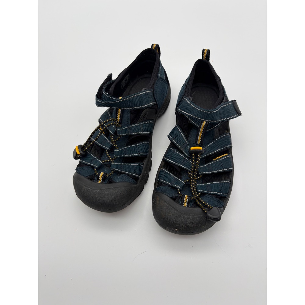 Keen Newport H2 Kids Waterproof Sandals Navy Blue Yellow Size 4 US 37 EU